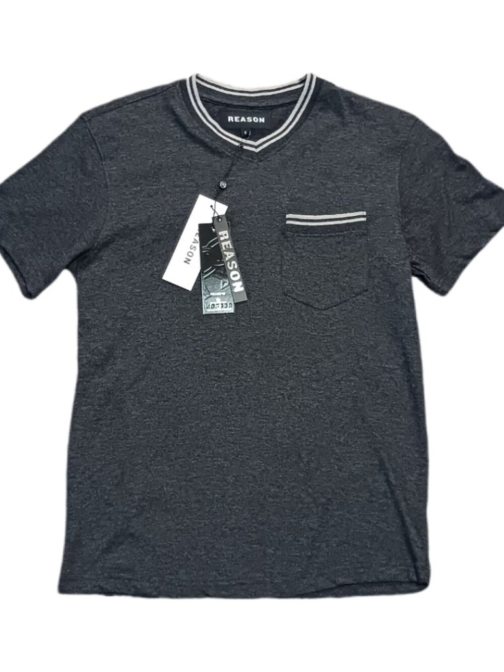 Reason Brand Mens Size Small T Shirt Gray Short Sleeve Pocket RT$29